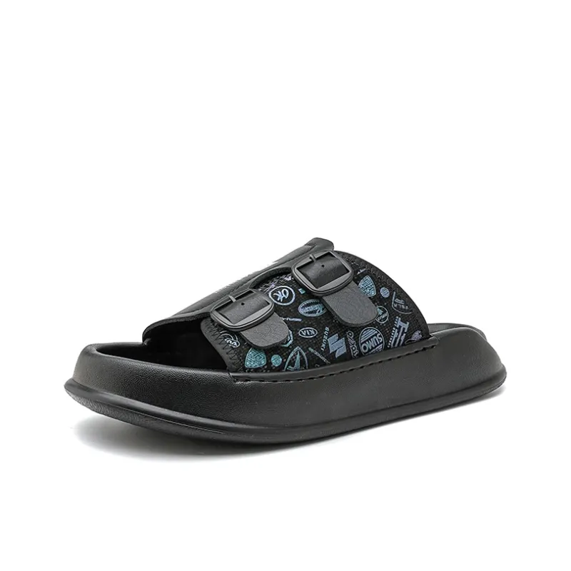 ΛOLUNKΛ Rubber Sole Slip Resistant Abrasion Resistant Slide Slippers Men's-6