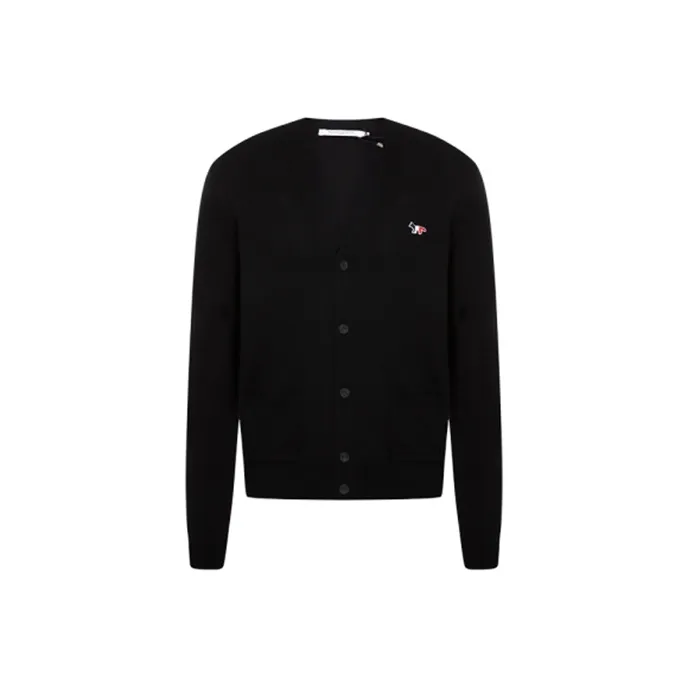 Maison Kitsune Tricolor Fox Patch Cardigan-0