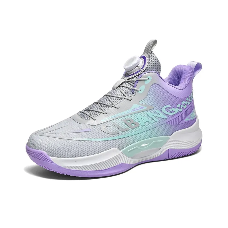 Kuding Basketball Shoes Unisex Low Top Gray Purple/Black Orange Purple/Green Pink/Mismatched White Purple+Black Orange Purple-9