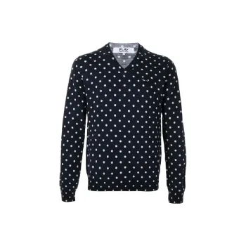 CDG Play Sweaters Men Dark Blue