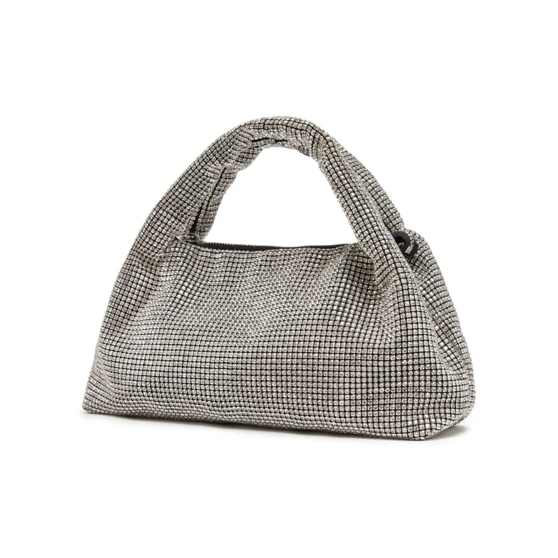 Staccato Fabric Sparkling Galaxy Shoulder Bag Women's Sparkling Rhinestone White-1