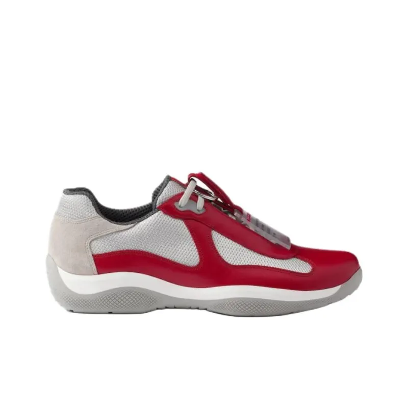 PRADA America's Cup Slip Resistant Low Top Casual Shoes Men's Red-1