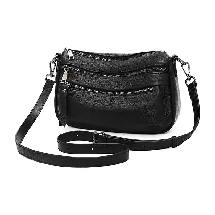 Old Man's Head Top Grain Cow Leather Shoulder Bag Women's Multicolor-3