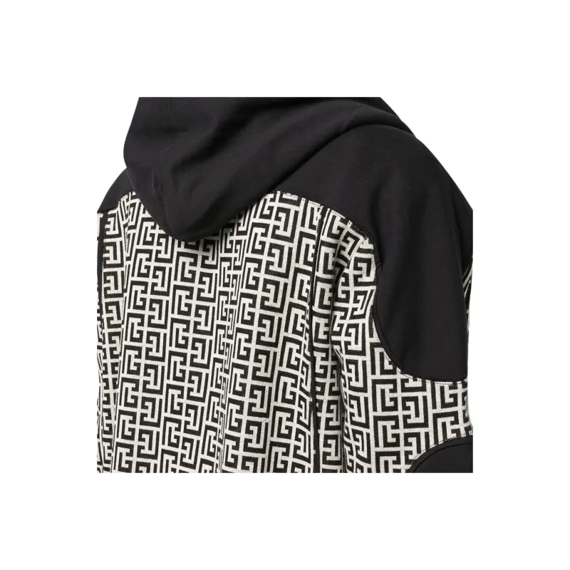BALMAIN Monogram Printed Drawstring Hoodie-4