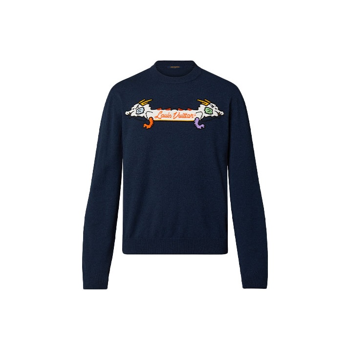 LOUIS VUITTON X Nigo Intarsia Jacquard Graphic Cashmere