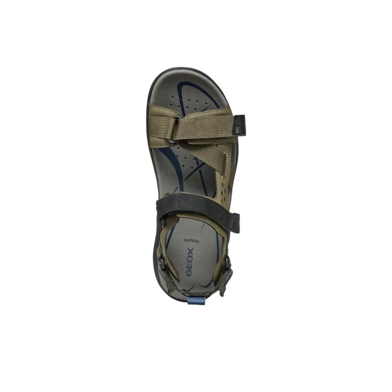 GEOX Terreno + Grip Beach Sandals Men's Army Green-5