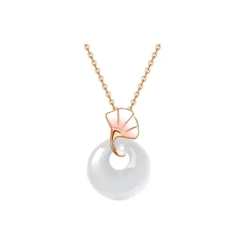 Artisan Lock Heart Jade Natural Chalcedony Necklaces Women's