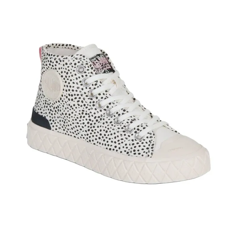 Palladium Palla Ace Anti Slip Wear Resistant High Top Canvas Shoes Women's White Black-2