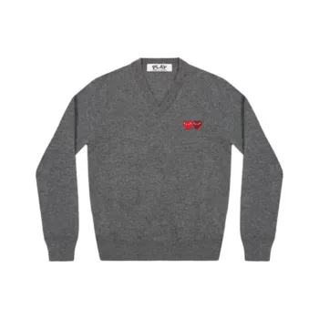 CDG Play Sweaters Men Gray