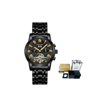 Sanda Automatic Mechanical Movement Stainless Steel Strap Watch Men's Watches Black Dial
