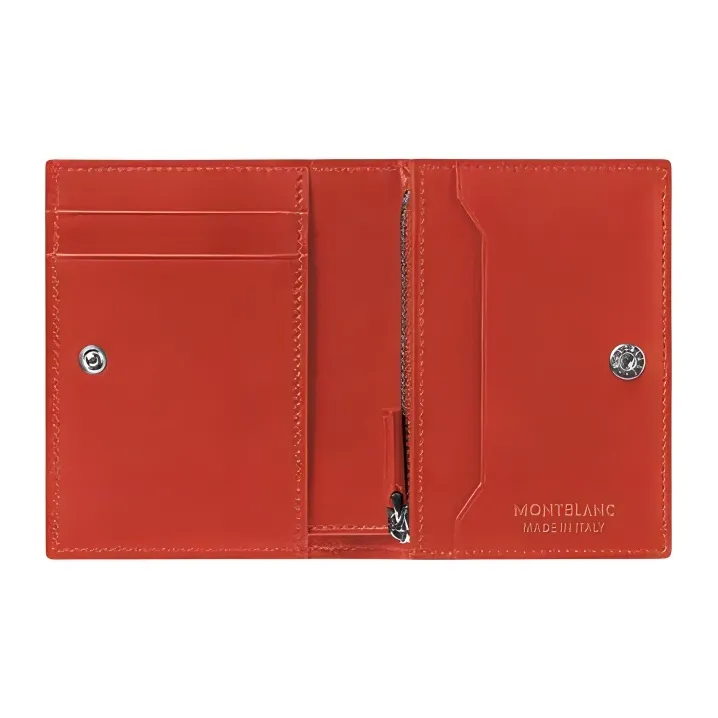 MONTBLANC Cow Leather Wallet Men's Coral Red-1