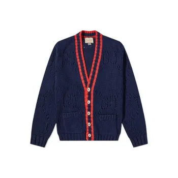 GUCCI Gg Perforated Wool Cardigan