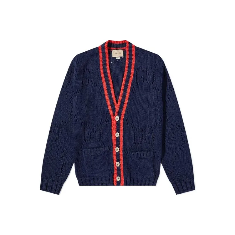 GUCCI Gg Perforated Wool Cardigan-0