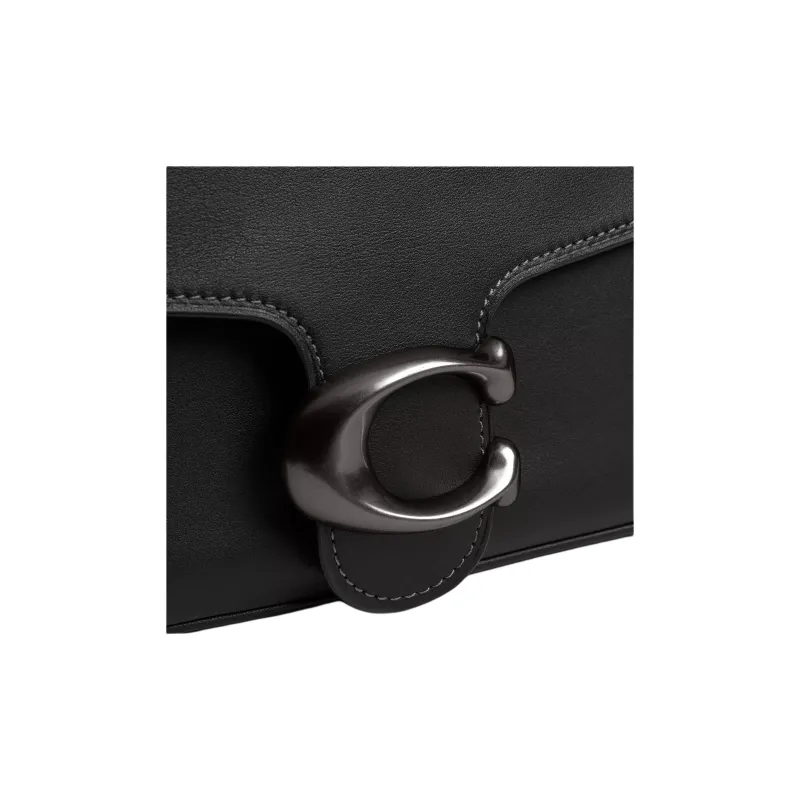 COACH Soft Tabby Smooth Leather Shoulder Bag Medium Size Women's Black-4