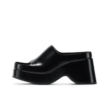 GG CC Cushioning Slip Resistant Abrasion Resistant Platform Height Increasing Slide Slippers Women's