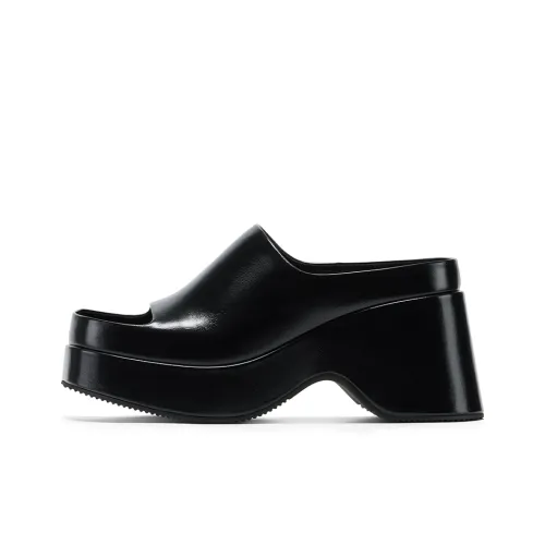 GG CC Cushioning Slip Resistant Abrasion Resistant Platform Height Increasing Slide Slippers Women's