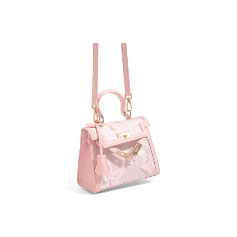CLEVER& KETCH PU Kelly Bag, Shoulder Bag, Handbag Women's Pink/Black-5