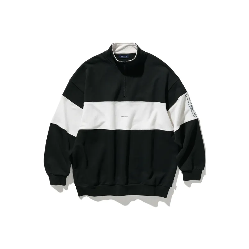 Nautica White Sail Semi Open Front Long Sleeve Sweatshirt Unisex-4