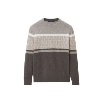 HLA Sweaters Men Khaki Stripes 68