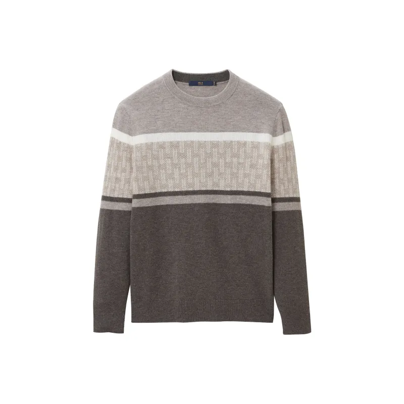 HLA Sweaters Men Khaki Stripes 68-0