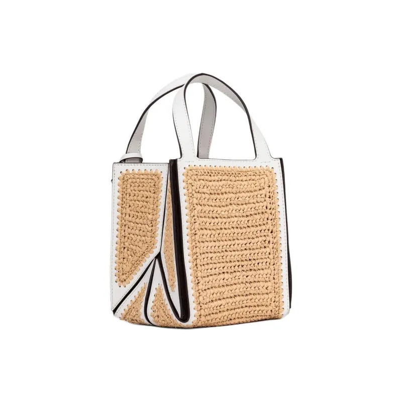 MICHAEL KORS Jordi Leather Tote Bag, Shopping Bag, Handbag Trumpets Women's Natural & Optical White Color-1