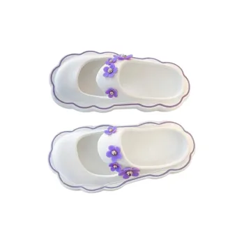 Yamada Hyakuju Slippers Purple, White