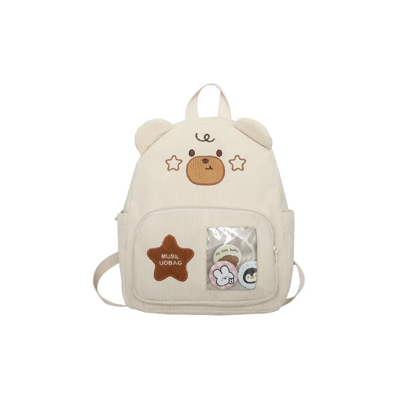 BUBM Corduroy Backpack Regular Unisex Apricot/Khaki/Brown-0