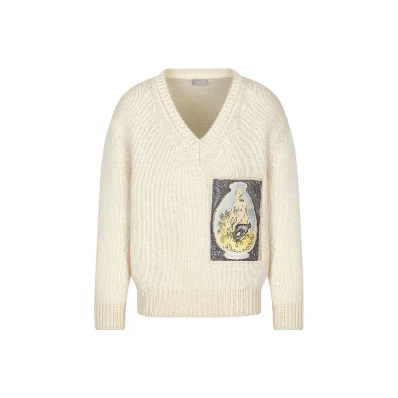 DIOR V Neck Knitted Jumper-0