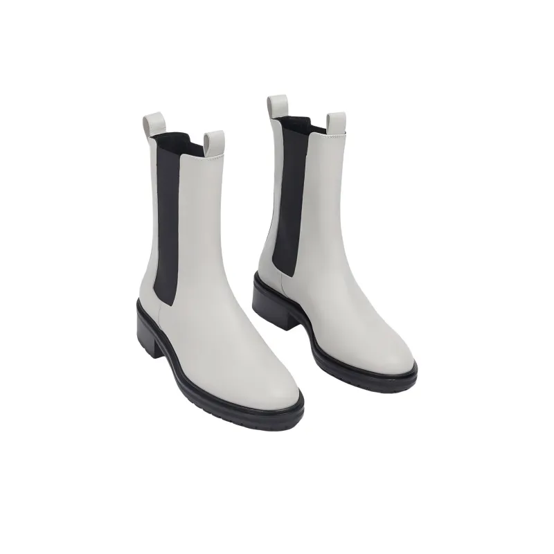 Aeyde Jack Short Chelsea Boots 4.5cm Women's White-3