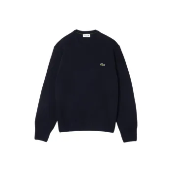 LACOSTE Logo Embroidered Crewneck Knitted Jumper