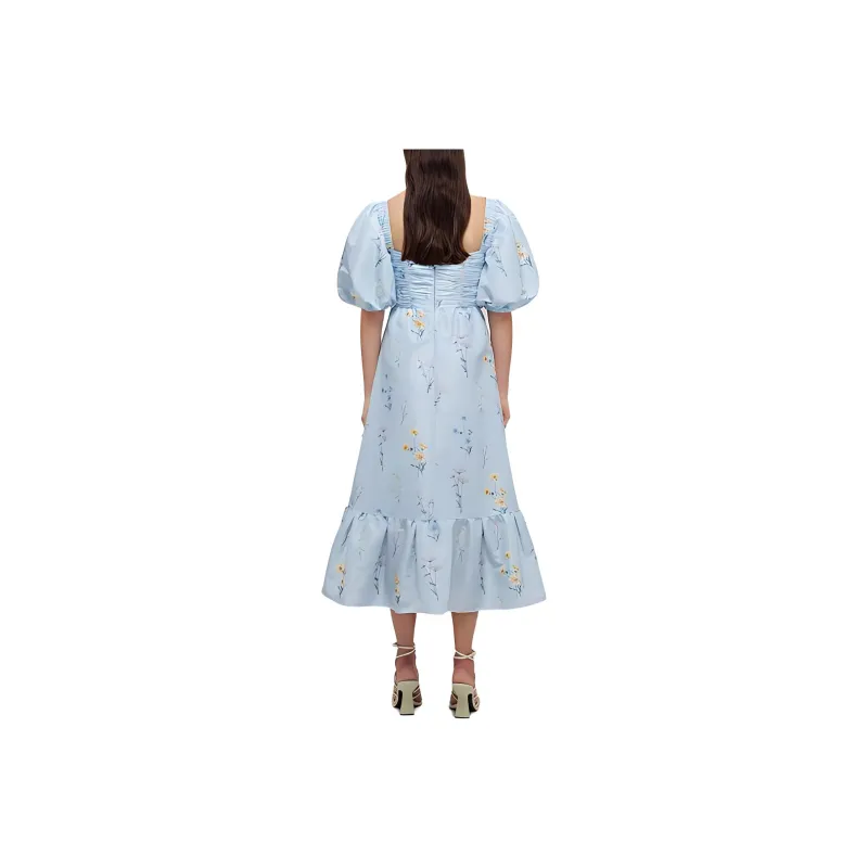 Self portrait SS22 Short Sleeved Dresses Women's Blue-1