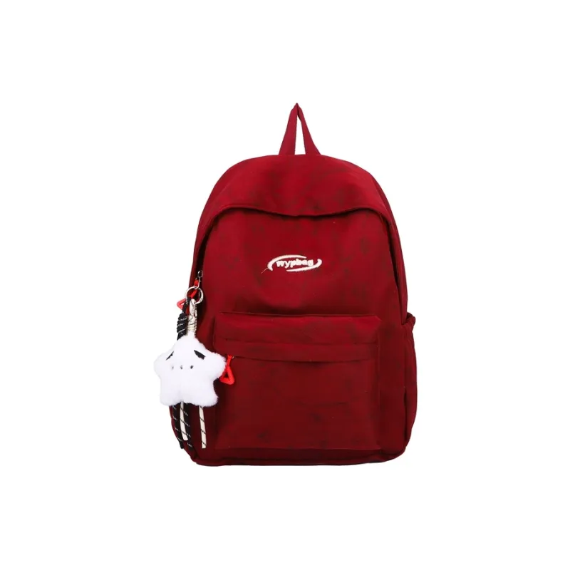 BUBM Nylon Backpack Regular Unisex White/Black/Burgundy/Blue-6
