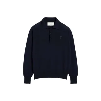 AMIPARIS Paris Ami De Coeur Knitted Polo Shirt