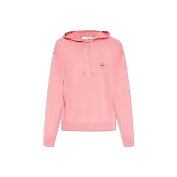 Vivienne Westwood Orb Embroidered Drawstring Knitted Hoodie