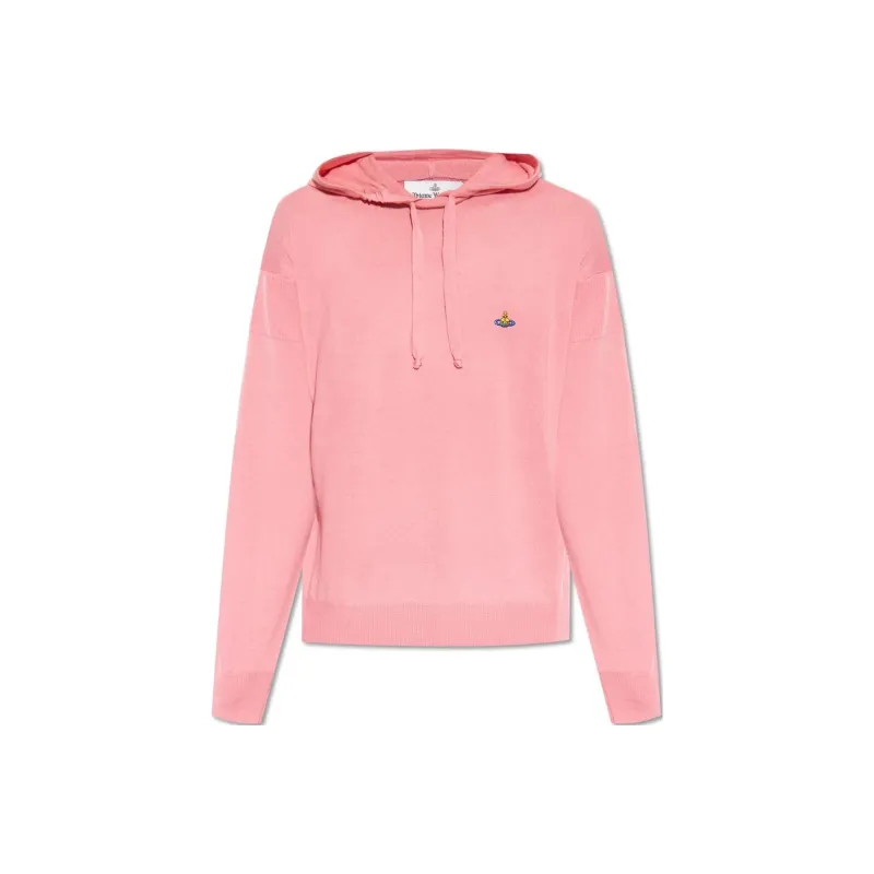 Vivienne Westwood Orb Embroidered Drawstring Knitted Hoodie-0