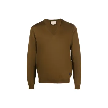 GUCCI Horsebit-detail V-neck Jumper