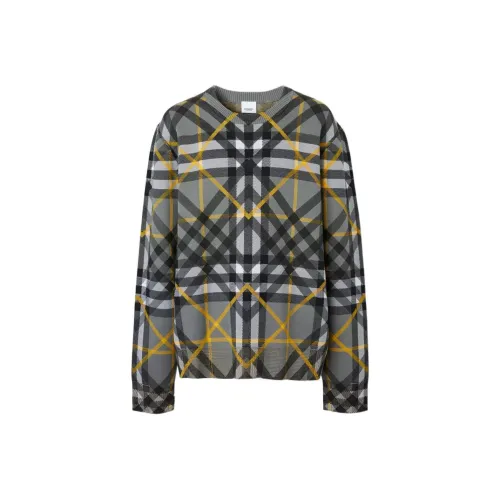 Burberry Men Layered Check Cotton Jacquard Jumper