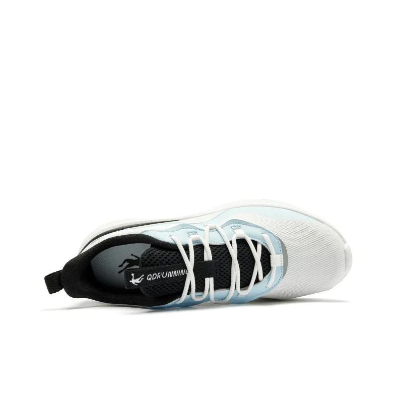 QIAODAN Cushioning, Slip Resistant, And Abrasion Resistant Low Top Casual Running Shoes Men's White Blue-3
