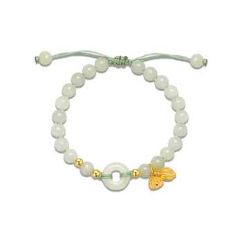 Love Jewelry Hetian Jade Bracelets Pale Greenish White Jade Unisex