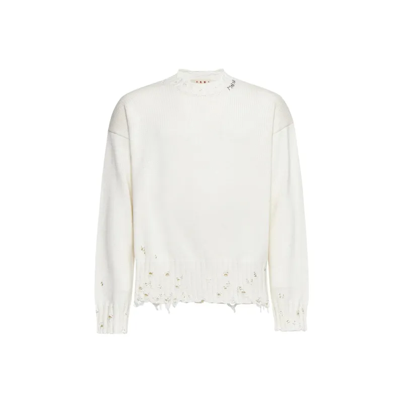 MARNI Distressed Crewneck Knitted Jumper-0