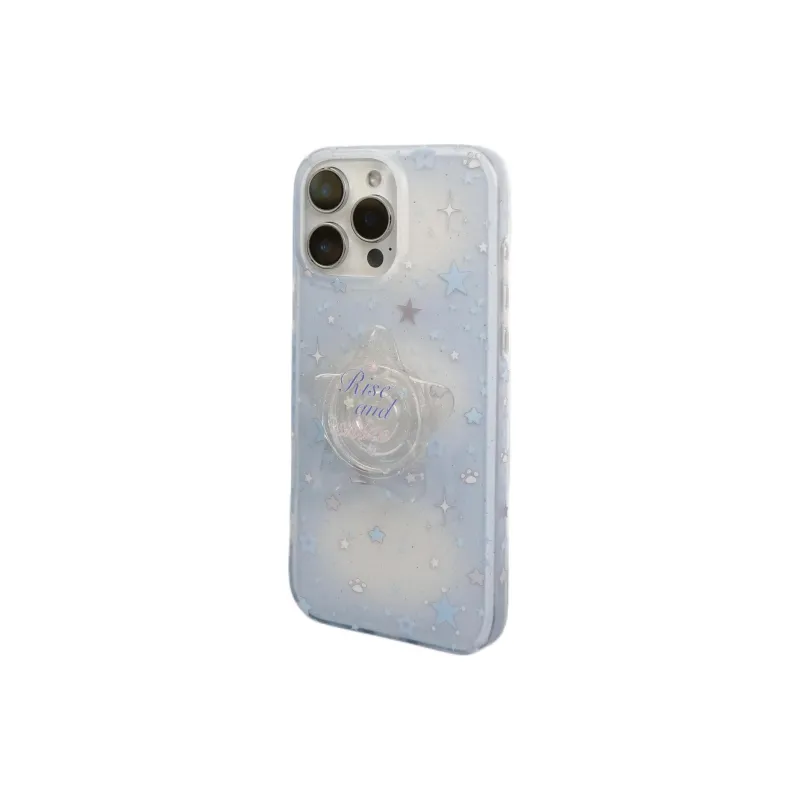 Sopi Acrylic Material Blue & White Blended Stars Phone Cases Compatible With IPhone 16/15 Pro Max/Apple 13/14 Pro/Max-2