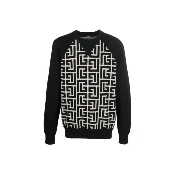 BALMAIN Sweaters Men Black White
