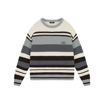 CONKLAB Sweaters Unisex Brown Gray Stripes