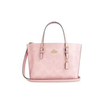 COACH Mollie Artificial Leather Tote Bag, Shopping Bag, Shoulder Bag, Handbag Medium Size Women's Rouge Pink