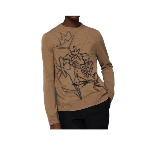 HERMES Knitwear Men's Brown Yellow