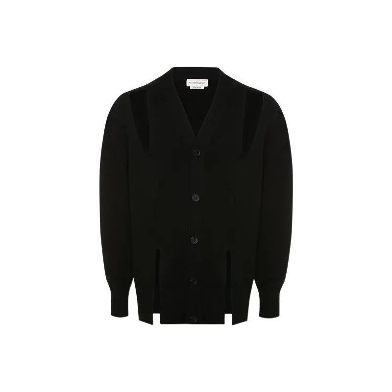 Alexander McQueen Cut Out Knitted Cardigan-0