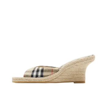 Burberry Rubber Sole Slip Resistant Slide Slippers 6.5cm Women's Brown