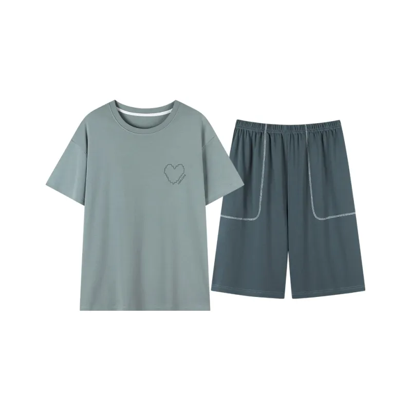 FENTENGCARE Pajama Set Men's Peacock Green-0