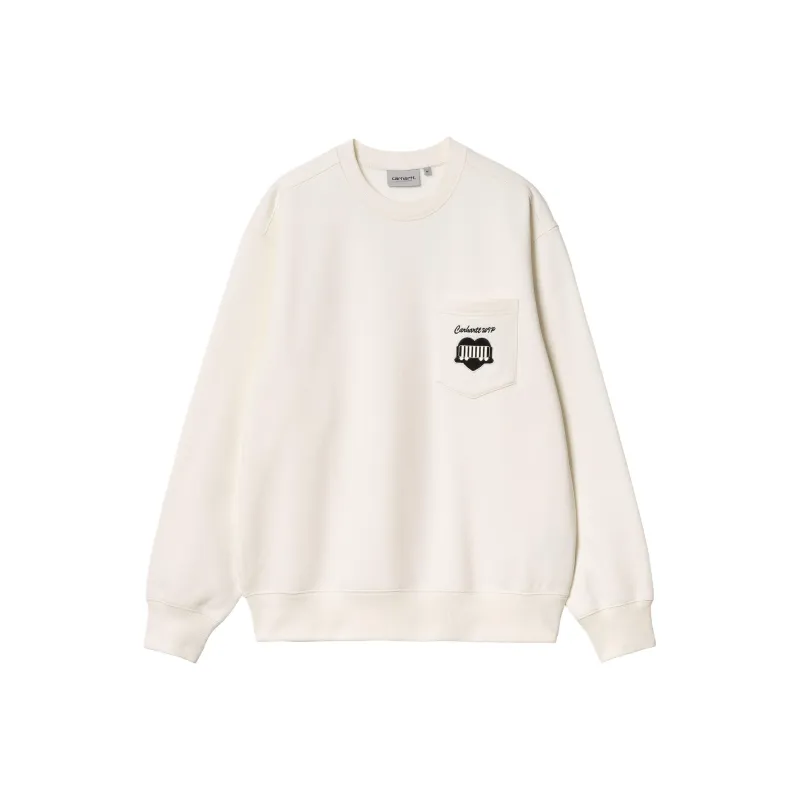 Carhartt WIP Heart Train Pocket Sweat Sweatshirt Unisex Wax White-0