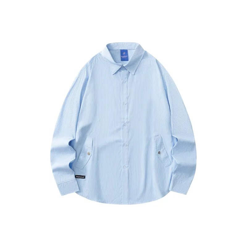 Suamoment Fall American Casual Shirt Unisex-0